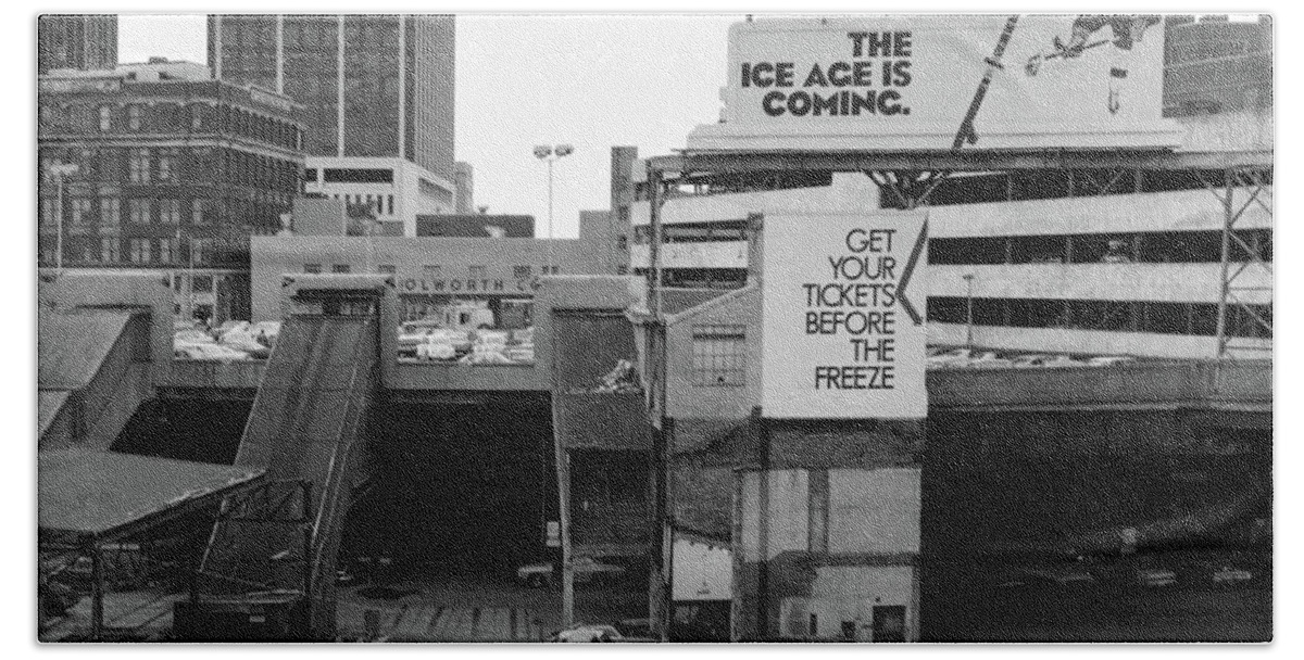 Atlanta Beach Towel featuring the photograph The Ice Age is coming to Atlanta, 1974 by John Simmons