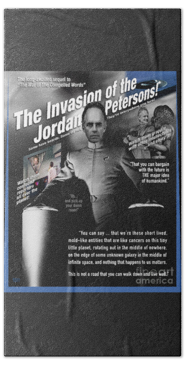 Jordan Peterson Beach Towel featuring the digital art The Invasion of the Jordan Petersons by Brian Watt