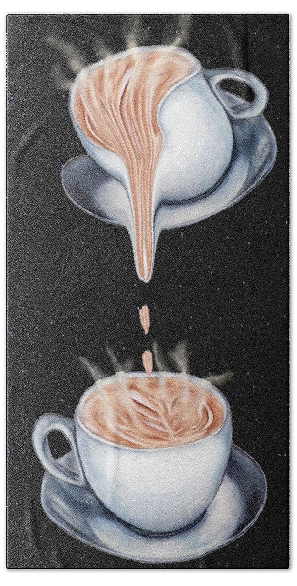 Digital Beach Towel featuring the digital art The Latte' Milky Way by Ronald Mills