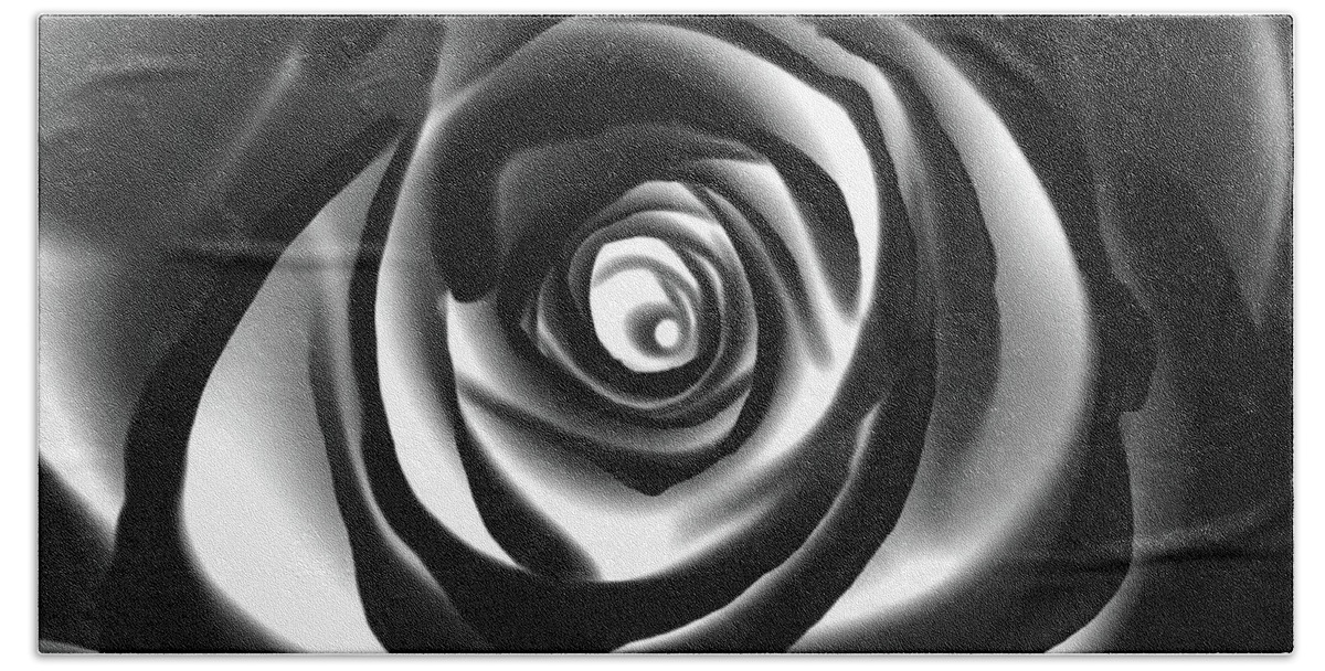Beautiful Black And White Flower Beach Towel featuring the photograph The Light Within by Az Jackson
