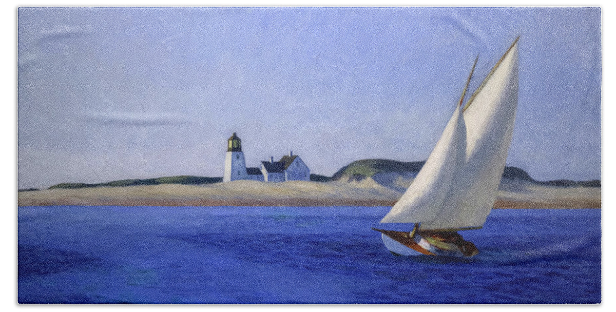 Edward Hopper Beach Towel featuring the painting The Long Leg by Edward Hopper