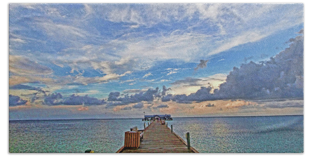 Pier Beach Towel featuring the photograph The Long Walk by HH Photography of Florida