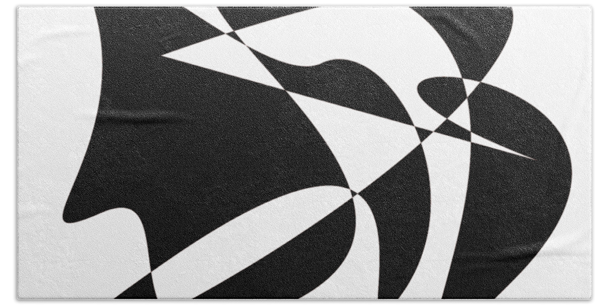 Abstract In The Living Room Beach Towel featuring the digital art The Orator by David Bridburg