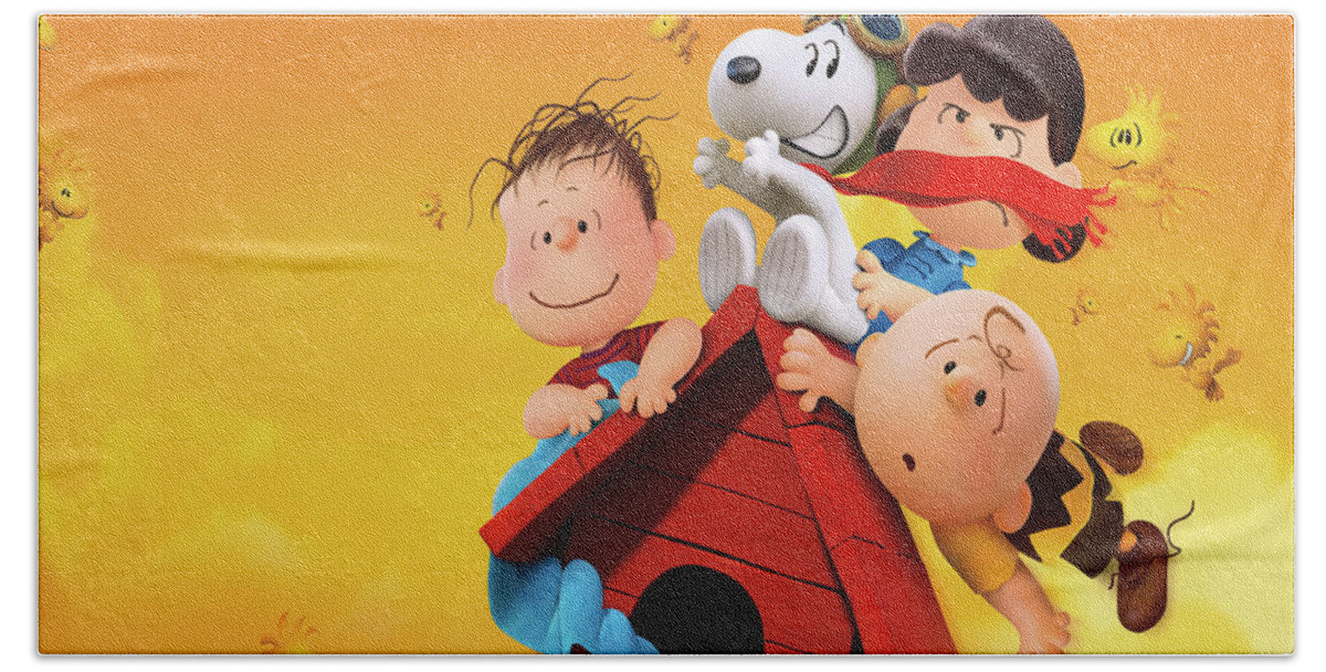 The Peanuts Movie 2015 Beach Sheet by Movie Poster Prints - Pixels