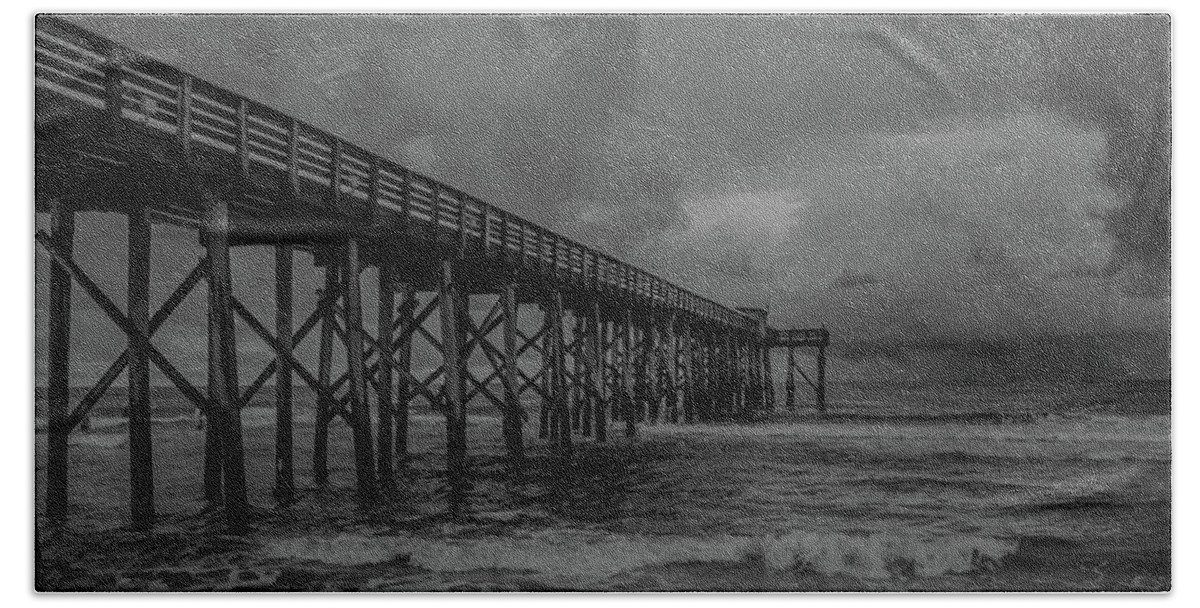 Ocean Beach Towel featuring the photograph The Pier by Jamie Tyler