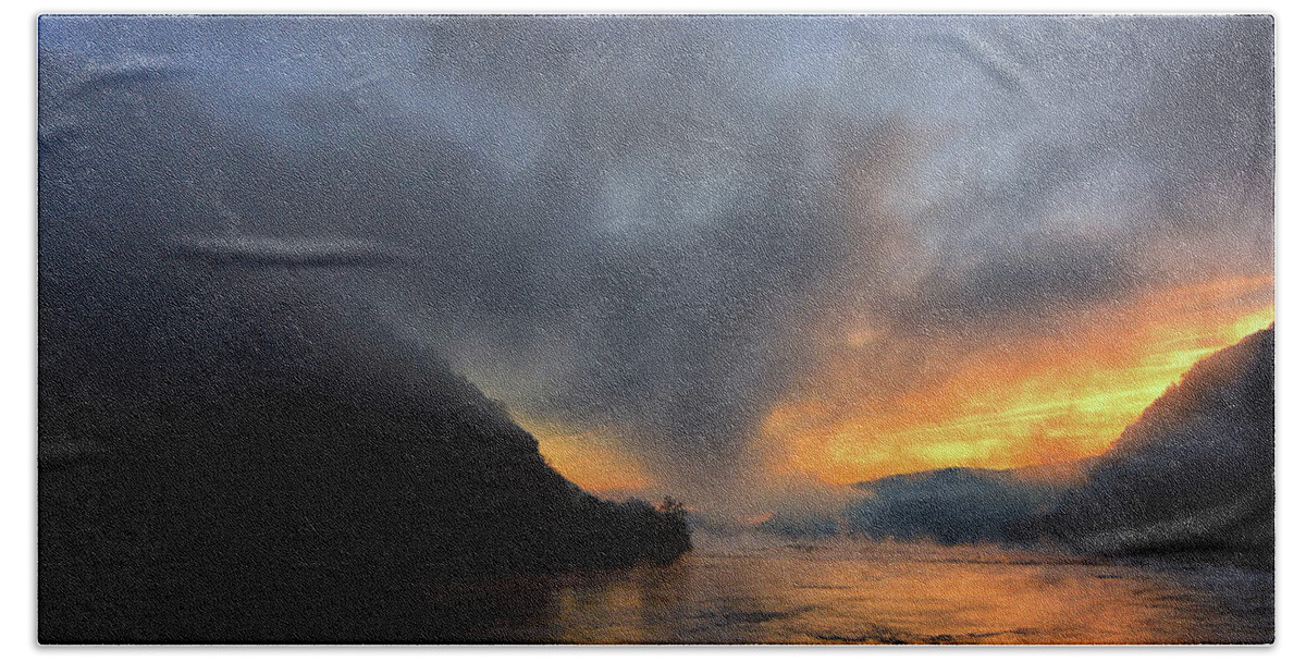 The Point Harpers Ferry At Sunrise Beach Towel featuring the photograph The Point Harpers Ferry at Sunrise by Raymond Salani III
