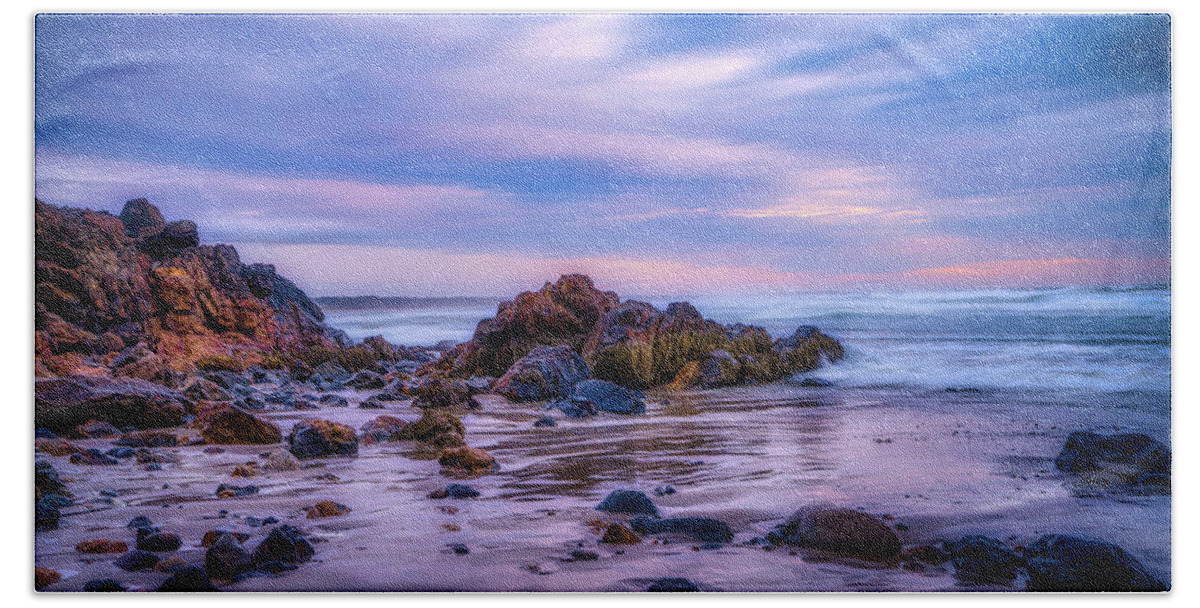Rocks Beach Towel featuring the photograph The Rocks of Marginal Way by Penny Polakoff