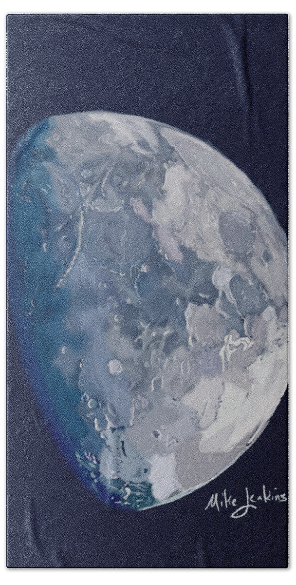 Moon Beach Towel featuring the digital art The Smaller Light by Mike Jenkins