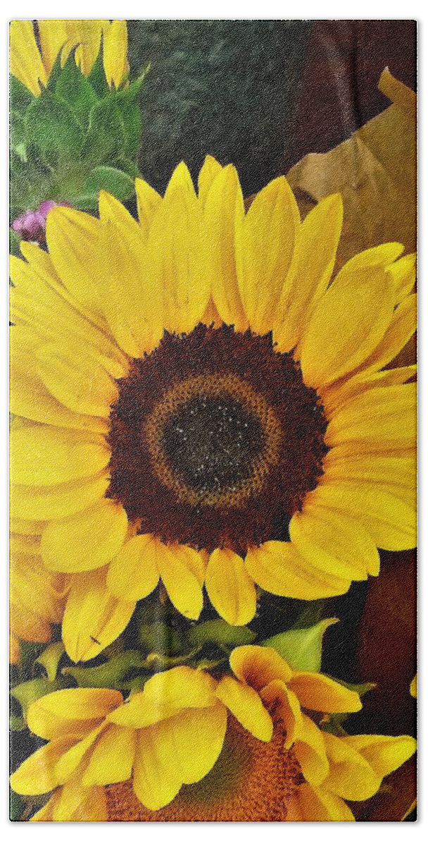 Sunflower Beach Towel featuring the photograph The Sunflower by Andrew Lawrence