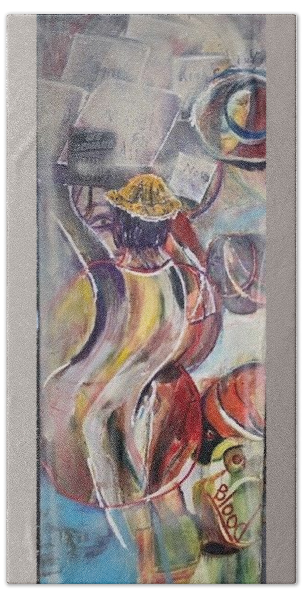 Demonstration Beach Towel featuring the painting The Time is Now by Peggy Blood
