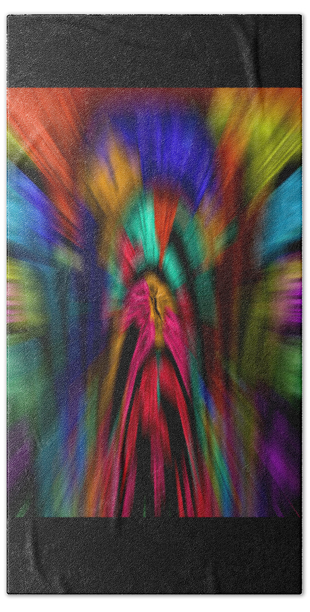Abstract Beach Towel featuring the digital art The Time Tunnel in Living Color - Abstract by Ronald Mills
