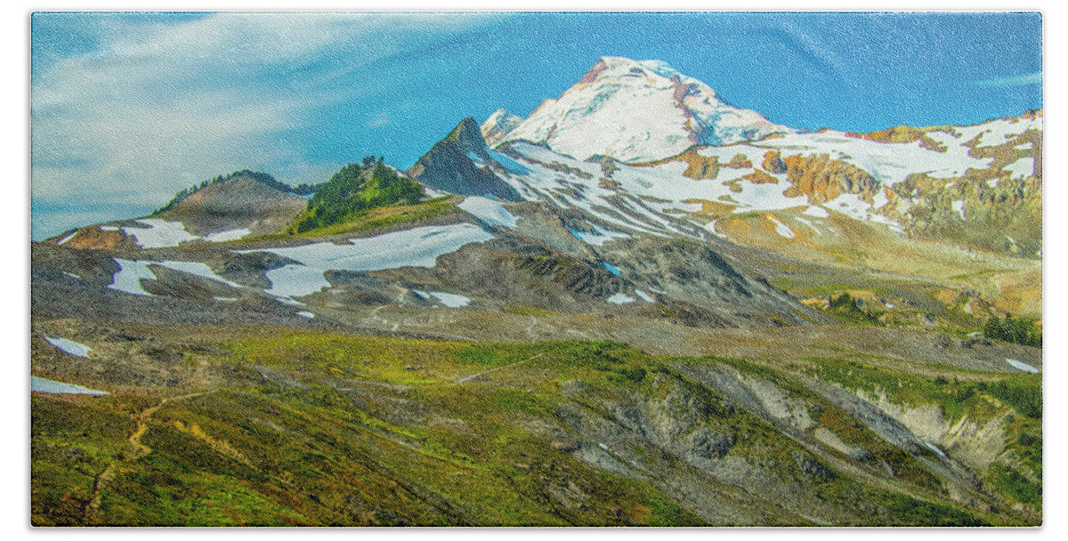 Mount Baker Beach Towel featuring the photograph The Trail Beckons by Doug Scrima