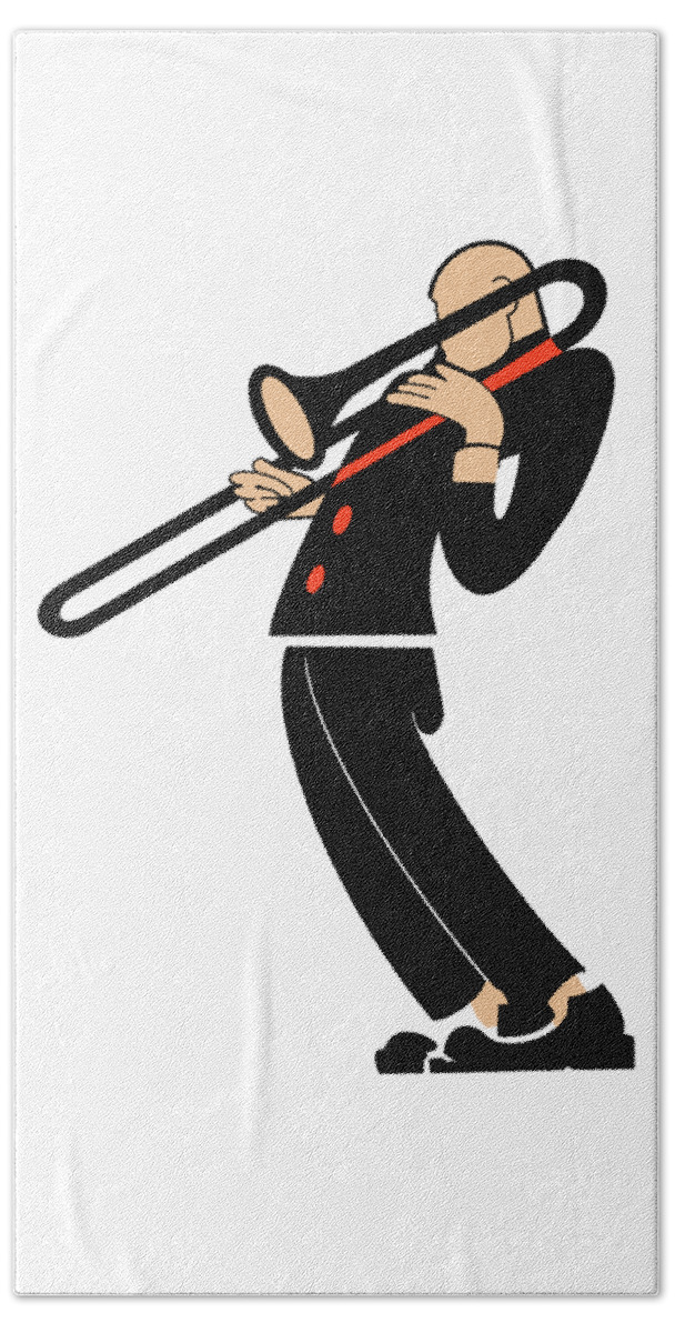 Trombone Beach Towel featuring the photograph The Trombonist by Mark Rogan
