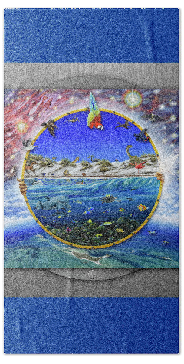 Animals Beach Towel featuring the painting The wonder of it all by Ian Anderson
