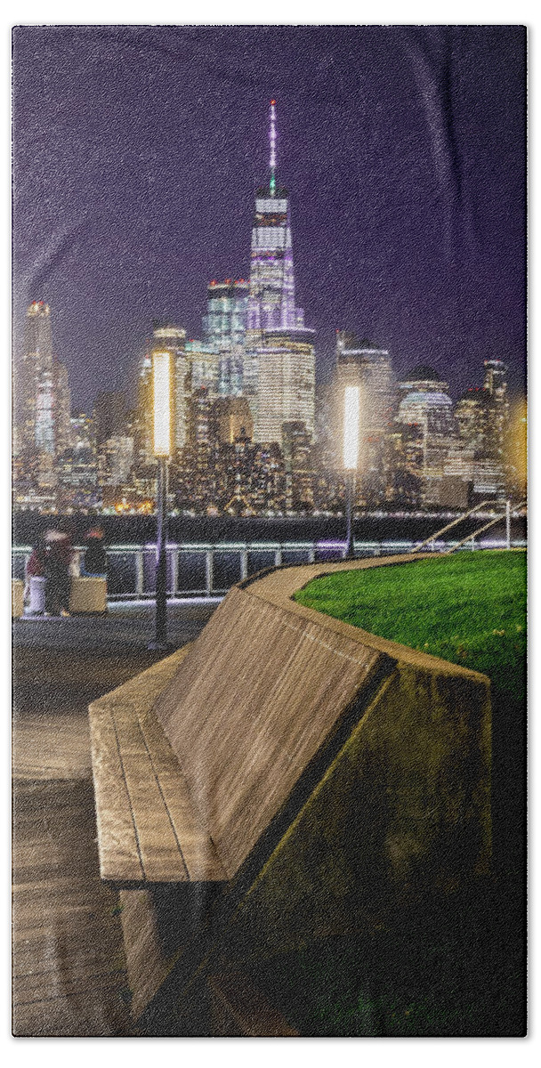 World Trade Center Beach Towel featuring the photograph The World Trade Center and Hoboken by Zawhaus Photography