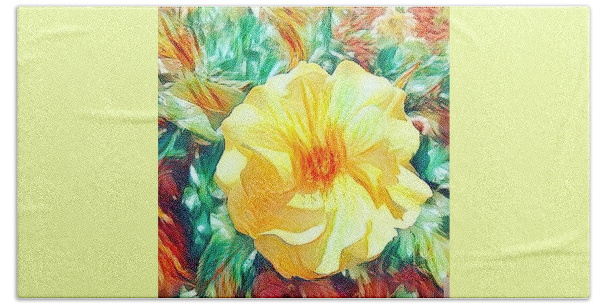 Rose Beach Towel featuring the photograph The yellow rose by Steven Wills