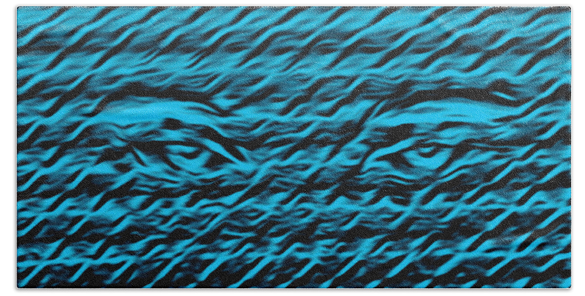 Abstract Art Beach Towel featuring the digital art These Eyes by Ronald Mills
