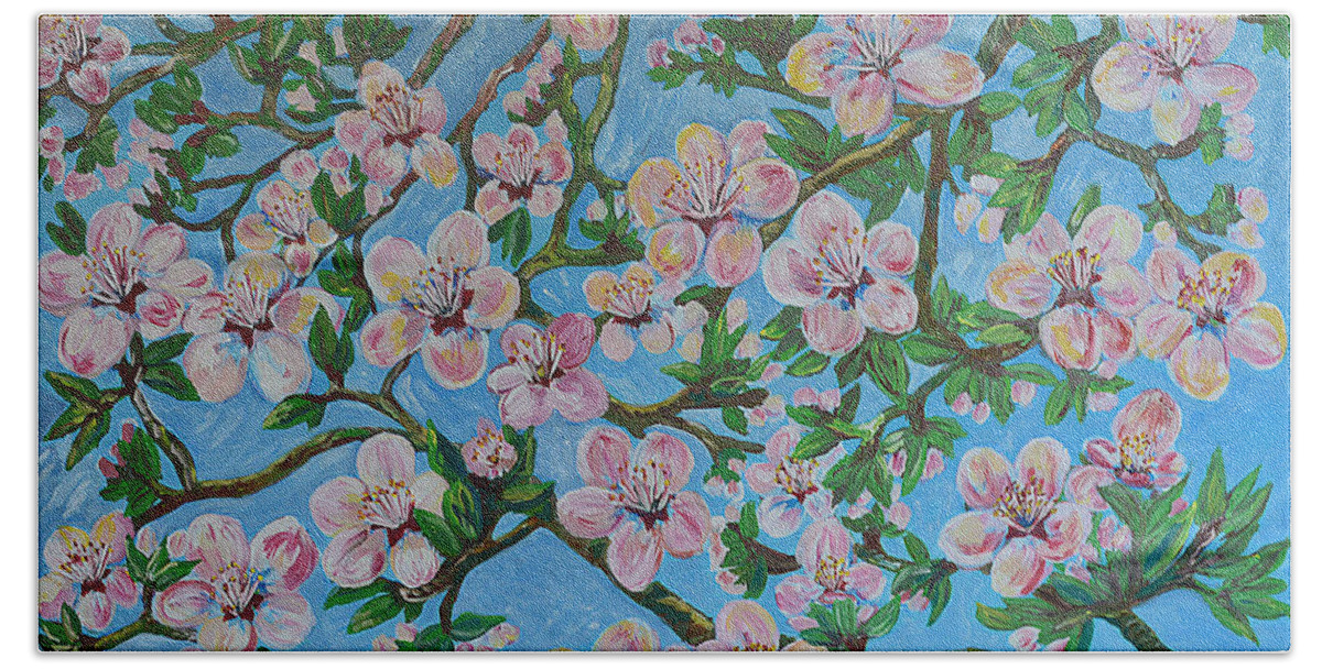 Spring Beach Towel featuring the painting New hope by Felicia Tica