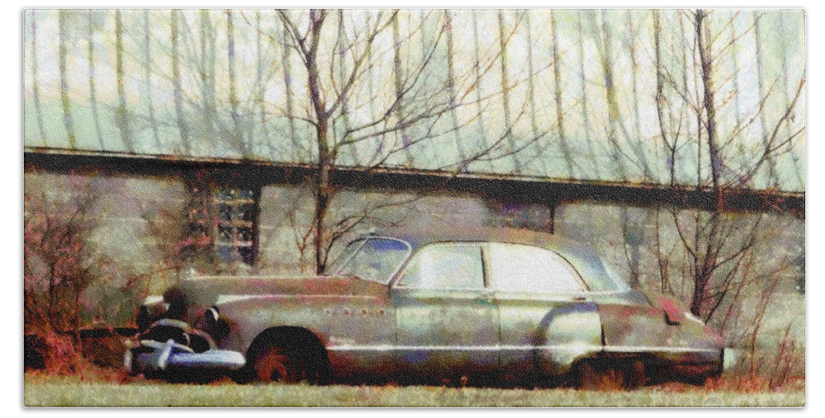 Car Beach Towel featuring the photograph Those were the Days - 49 Buick Roadmaster by Janine Riley