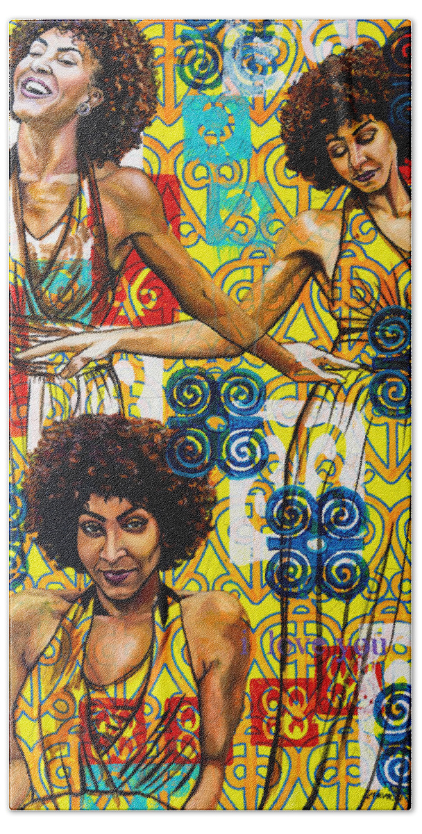  Beach Towel featuring the painting Three Phases Of She by Clayton Singleton