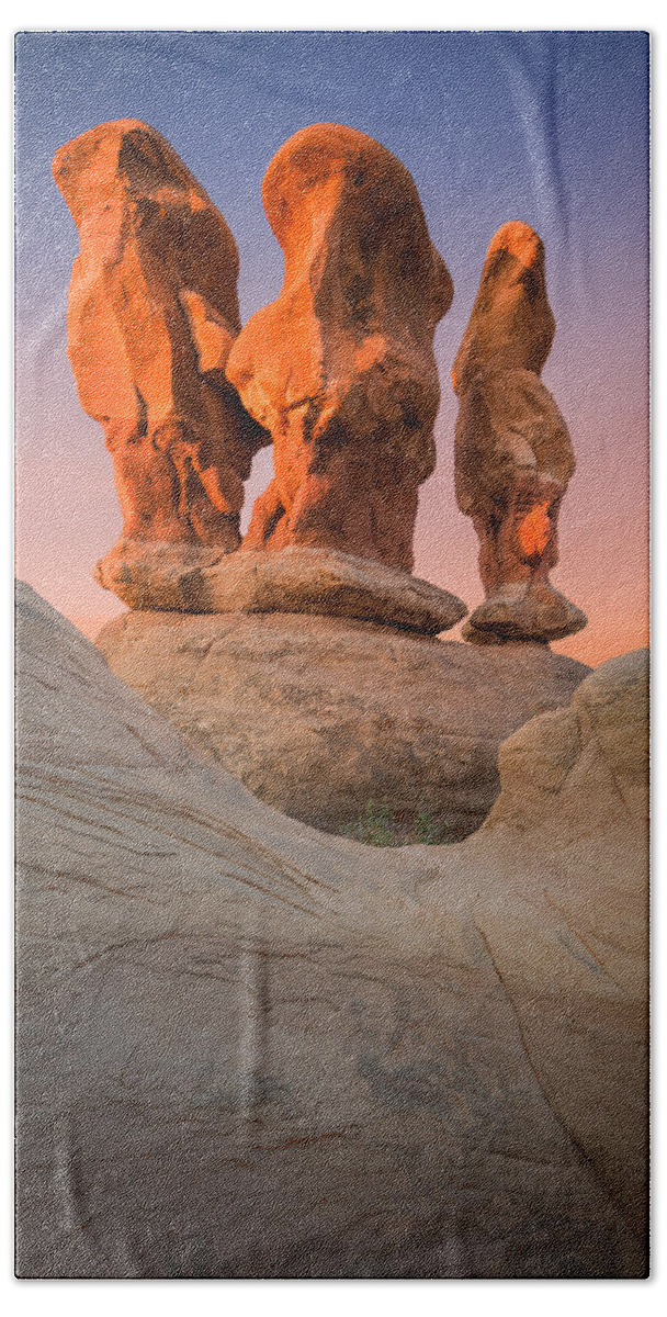 Devil's Garden Beach Towel featuring the photograph Threesome by Peter Boehringer