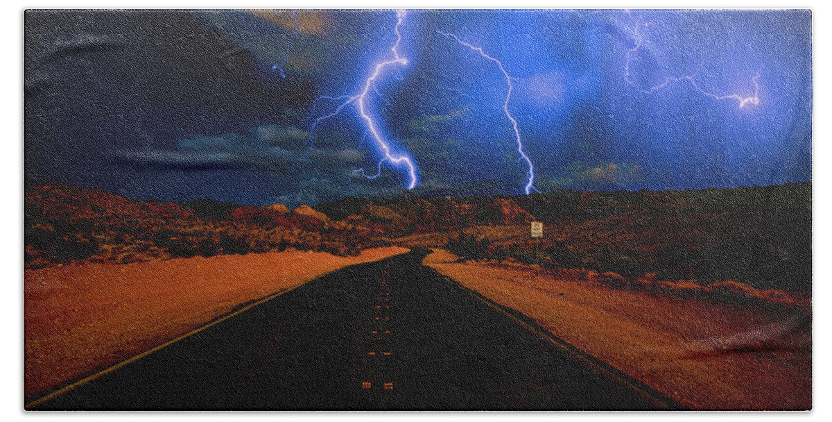 2021 Beach Towel featuring the photograph Thunder Storm in the Desert 2 by James Sage