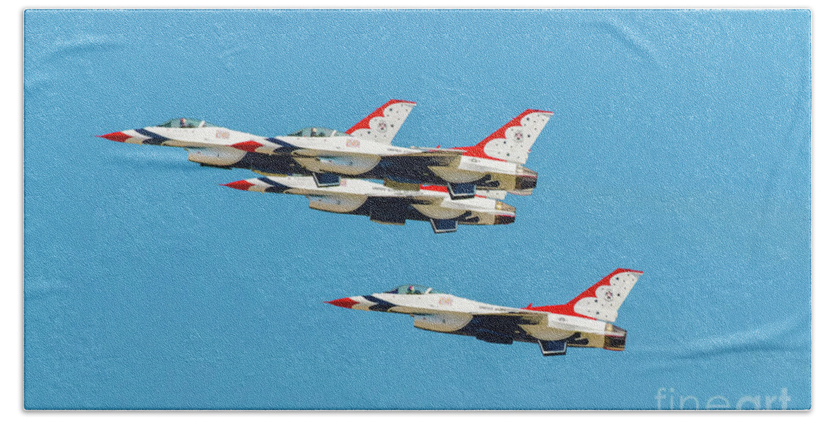 Usaf Beach Towel featuring the photograph Thunderbirds Gear Up Now by Jeff at JSJ Photography