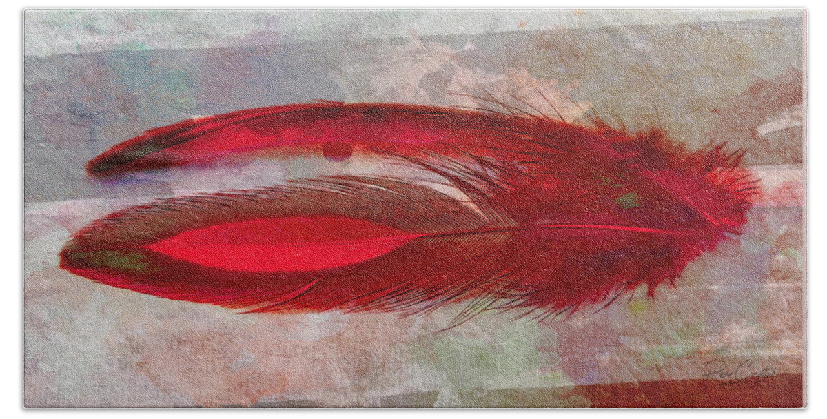 Feathers Beach Towel featuring the photograph Tickle Me Red by Rene Crystal
