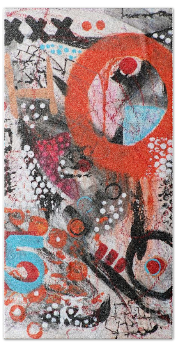 Graffiti Abstract Beach Towel featuring the painting Time-Out by Jean Clarke
