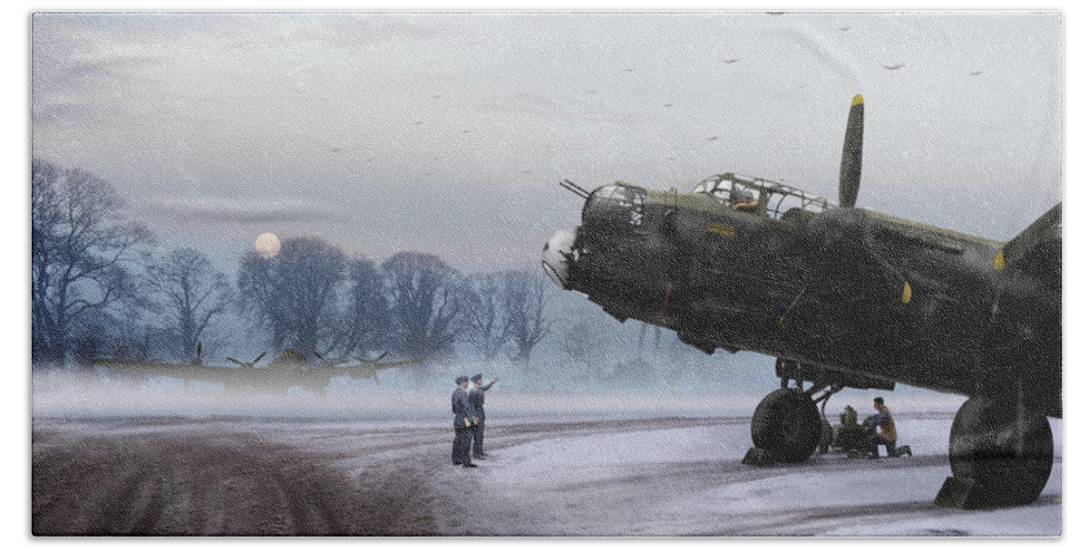 Avro 638 Lancaster Beach Sheet featuring the photograph Time to go - Lancasters on dispersal by Gary Eason