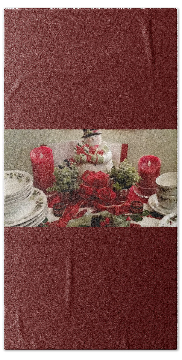 Christmas Beach Towel featuring the photograph Time to Unpack Christmas Dishes by Nancy Ayanna Wyatt