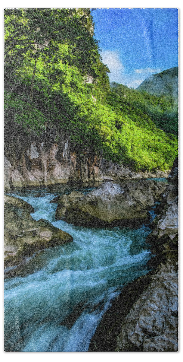 Rizal Beach Towel featuring the photograph Tinipak River in Tanay by Arj Munoz