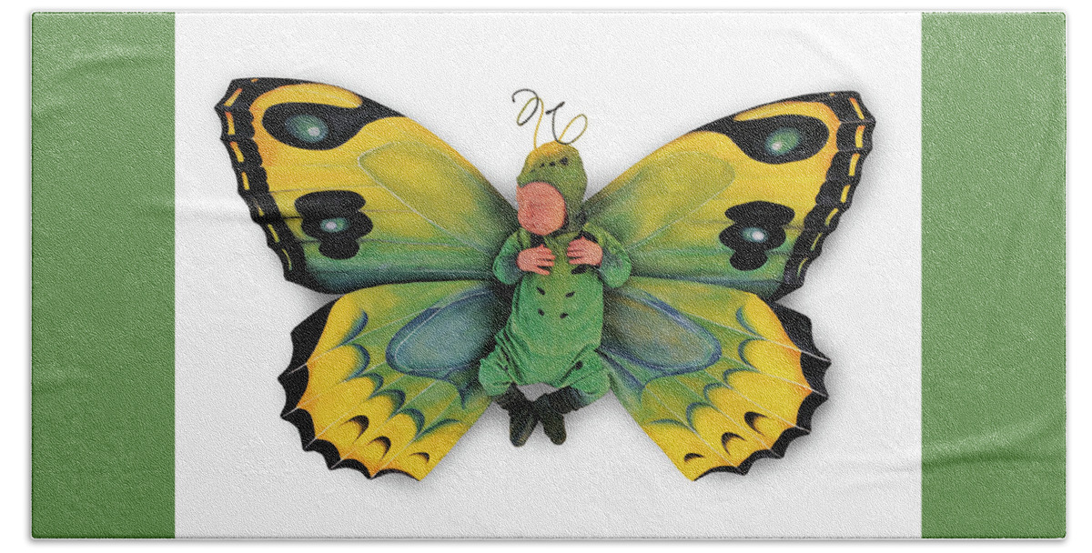 Butterfly Beach Towel featuring the photograph Tiny Butterfly #1 by Anne Geddes