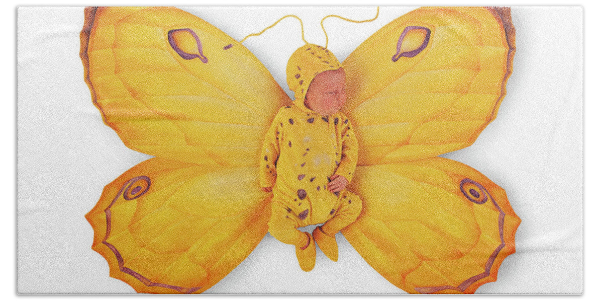 Butterfly Beach Towel featuring the photograph Tiny Butterfly #2 by Anne Geddes