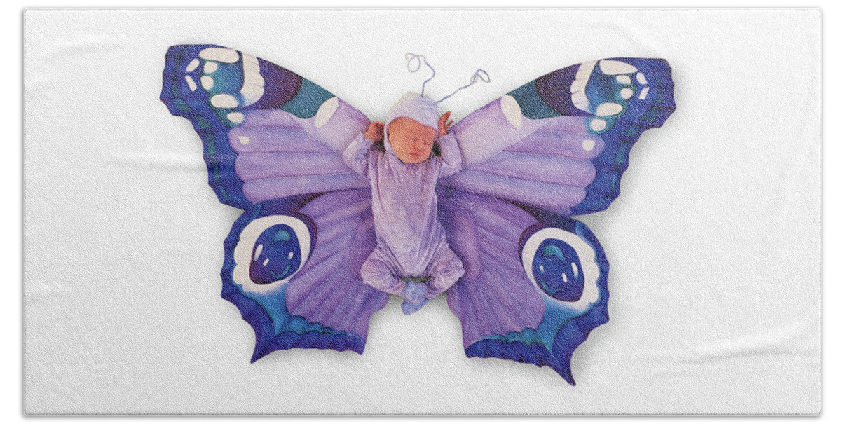Butterfly Beach Towel featuring the photograph Tiny Butterfly #3 by Anne Geddes