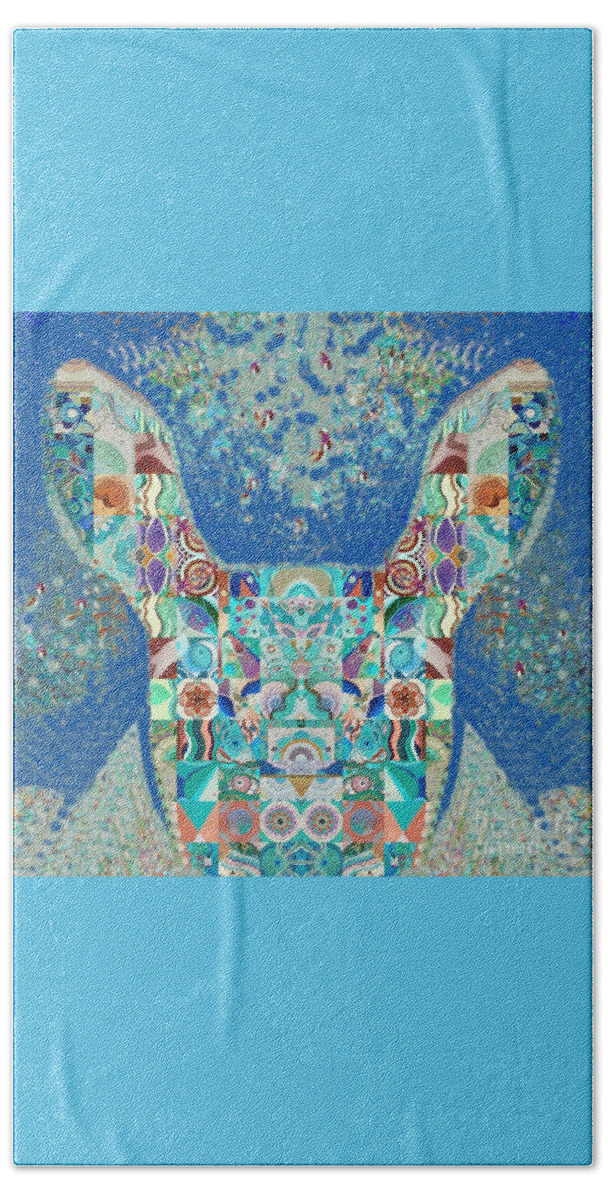 Tjod Wild Hare By Helena Tiainen Beach Towel featuring the painting TJOD Wild Hare 2 by Helena Tiainen
