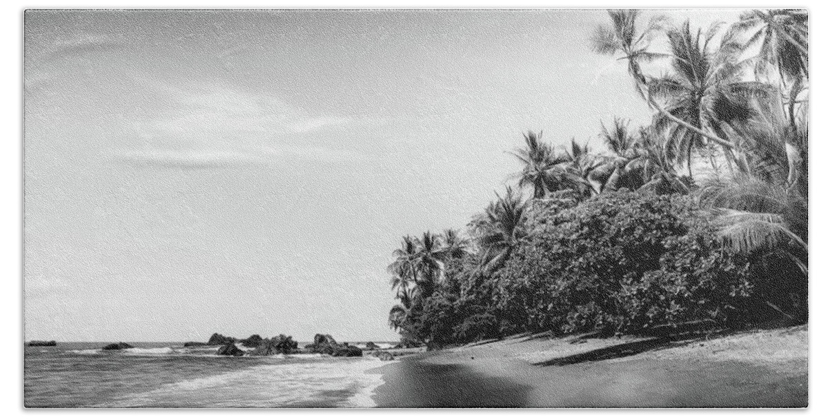 Tropical Beach Sheet featuring the photograph Tropical Paradise Beach in Black and White by Nicklas Gustafsson