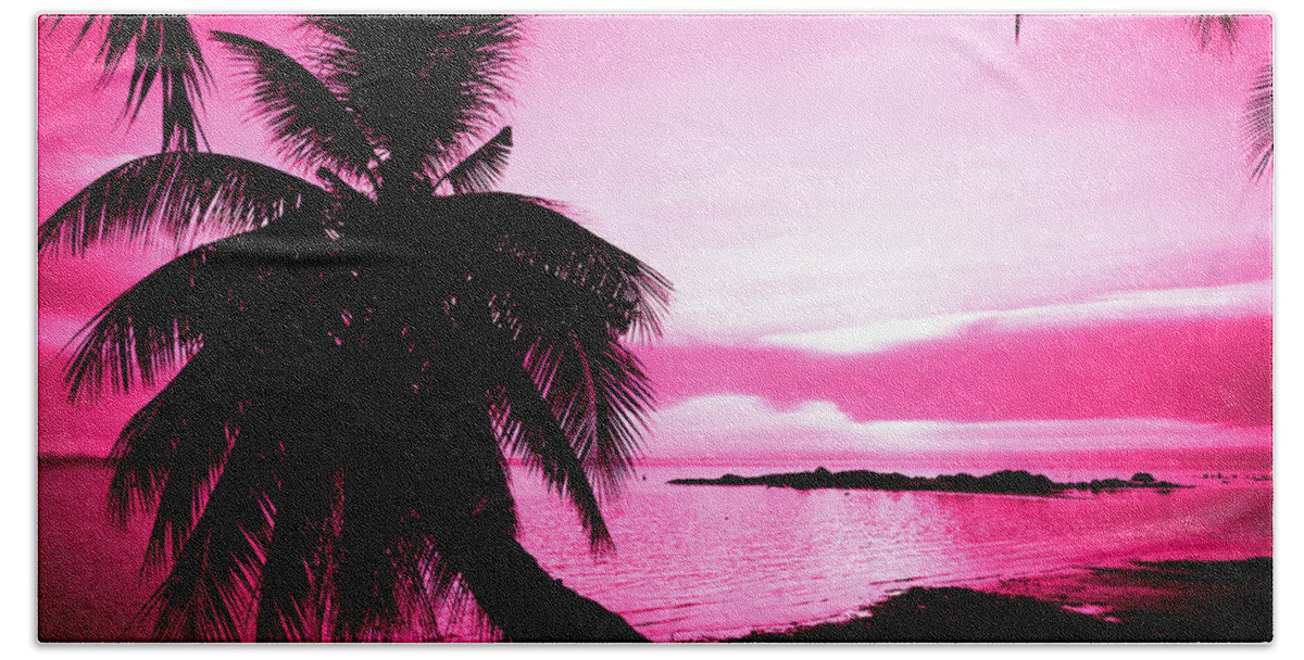 Sunset Beach Towel featuring the photograph Tropical Pink by Josu Ozkaritz