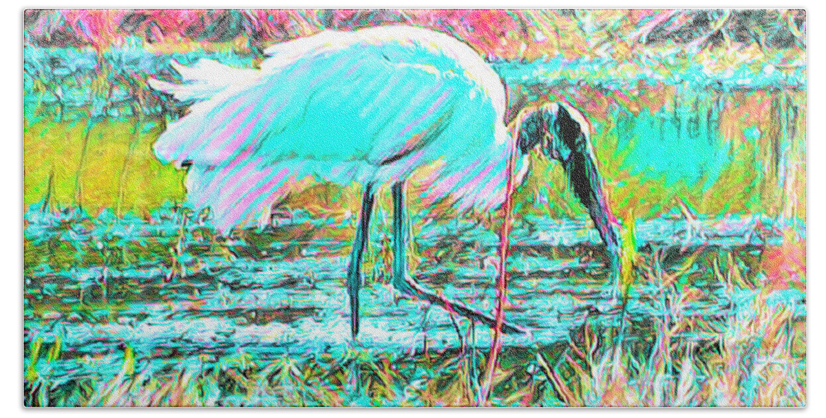 Wood Stork Beach Towel featuring the photograph Tropics Gone Wild by Alison Belsan Horton