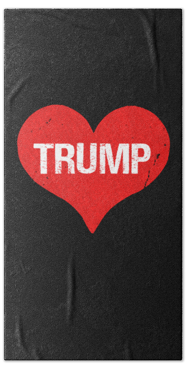 Funny Beach Towel featuring the digital art Trump is Love by Flippin Sweet Gear