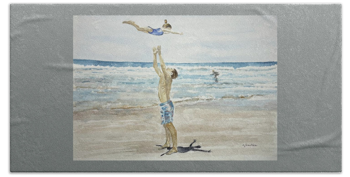 Beach Beach Towel featuring the painting Trust by Claudette Carlton