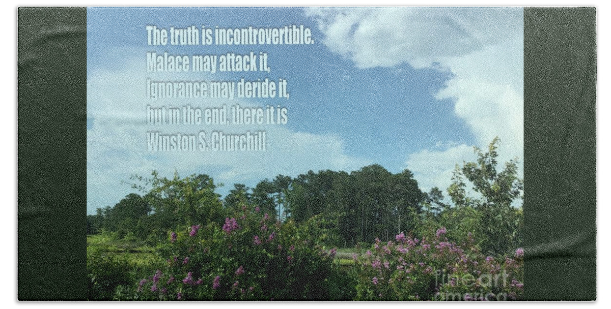 Winston Churchill Beach Towel featuring the photograph Truth Time by Catherine Wilson