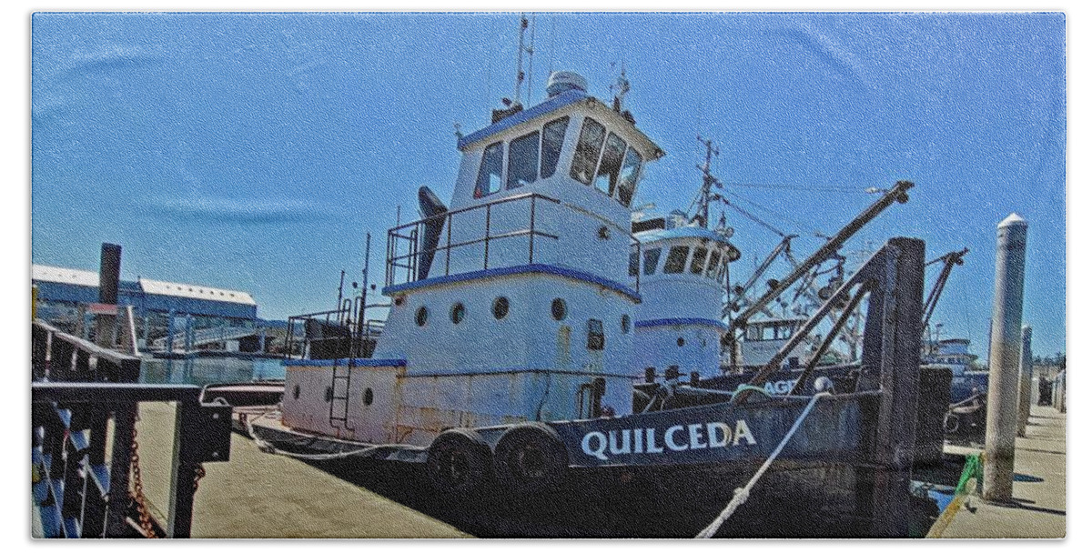 Tug Boat Quilceda 2  By Norma Appleton Beach Towel featuring the photograph Tug Boat Quilceda 2 by Norma Appleton