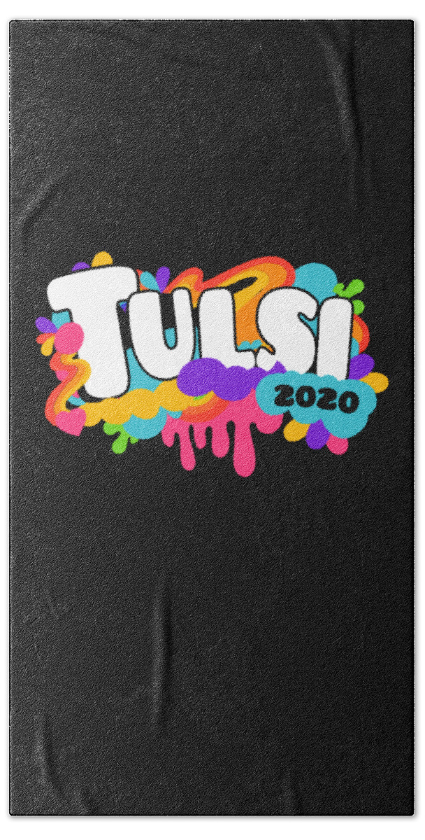 Election Beach Towel featuring the digital art Tulsi Gabbard For President 2020 Retro by Flippin Sweet Gear