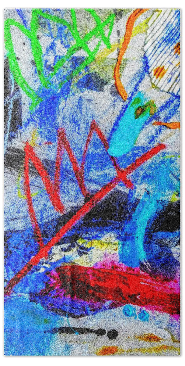 Turbulence Beach Towel featuring the mixed media Turbulence 12 by Janis Kirstein