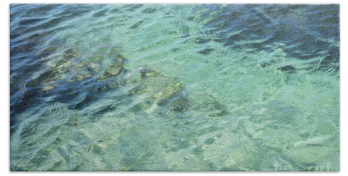 Turquoise Beach Towel featuring the photograph Turquoise Blue Water And Subtle Waves by Adriana Mueller