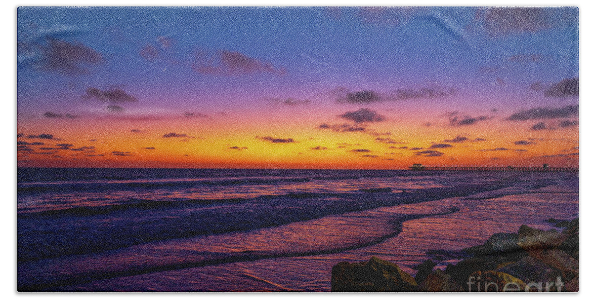 Colorful Beach Towel featuring the photograph Twilight in Oceanside by Rich Cruse