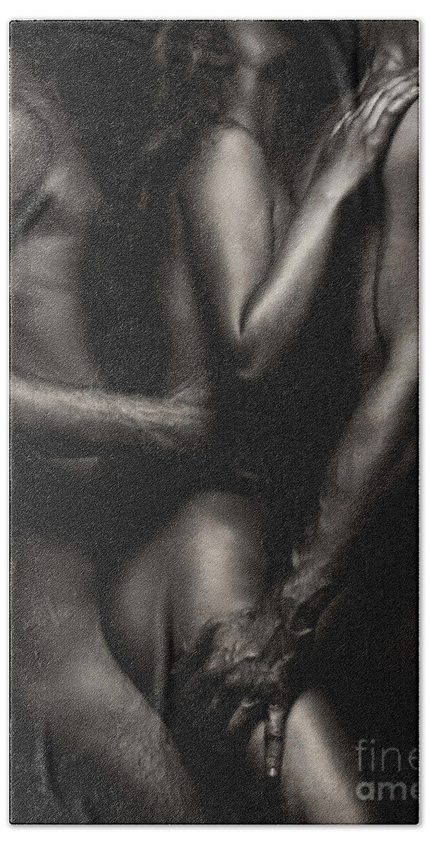 Black men and white men making love Two Nude Men And Woman Making Love Black And White Beach Towel For Sale By Maxim Images Prints
