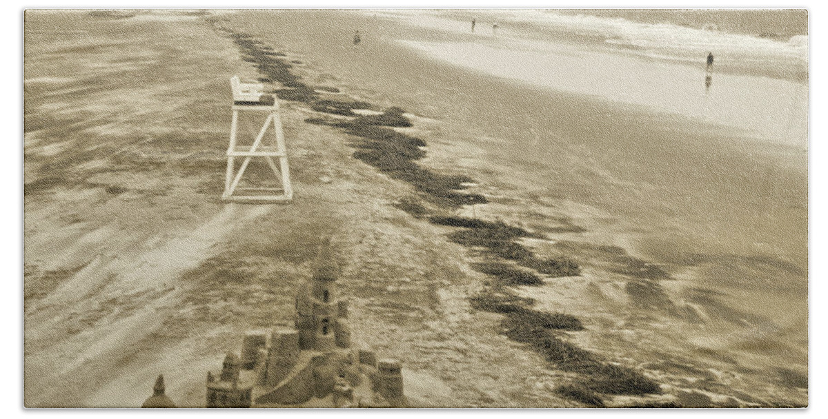 Tybee Island Beach Towel featuring the photograph Tybee Island Beach Sand Castle II by Theresa Fairchild