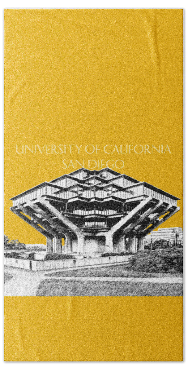 University Of California San Diego Beach Towel featuring the digital art UC San Diego Gold by DB Artist
